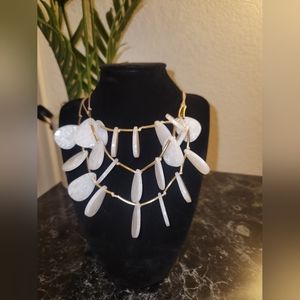 Pearly shell Triple strand necklace